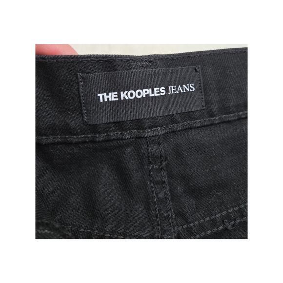 The Kooples Black Studded Fray Hem Button Fly Denim Shorts Women's 2 - Picture 7 of 10